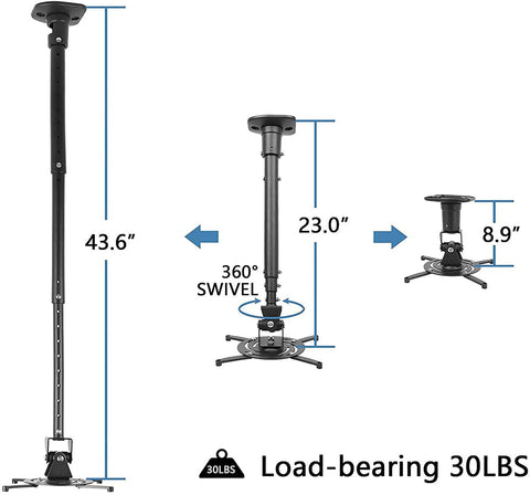 Image of Universal Ceiling Projector Mount with Extendable Arm