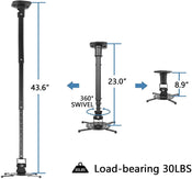 Universal Ceiling Projector Mount with Extendable Arm
